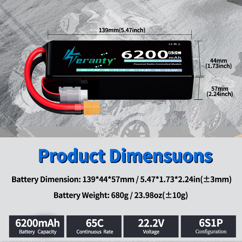 TERANTY 6S 6200mAh Lipo Batter - огляд і ціна Drone Racing Battery