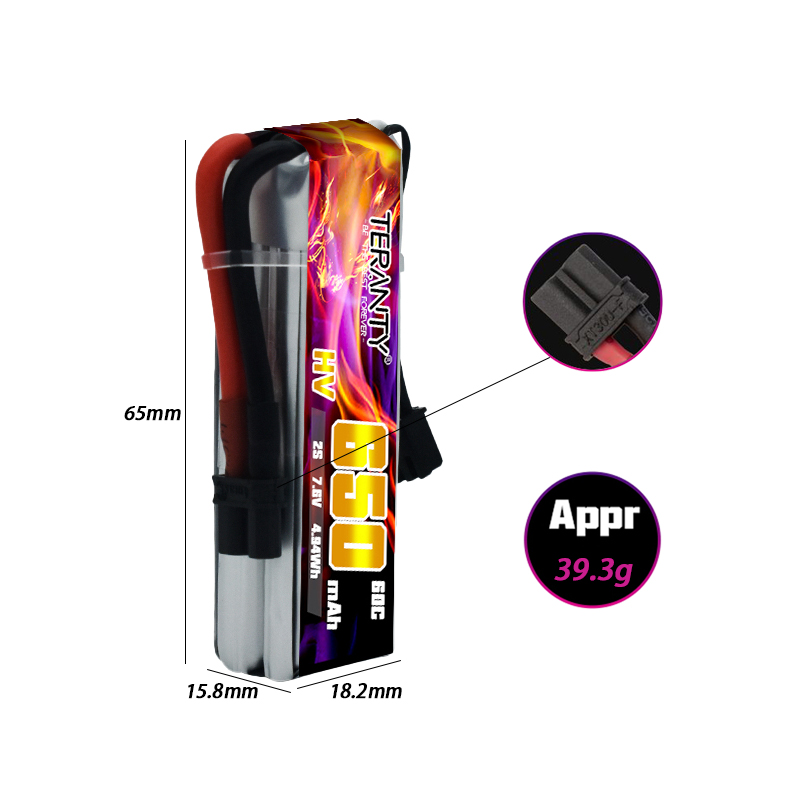 2/4/6/10PCS TERANTY 650mAh 2S  - огляд і ціна Drone Racing Battery
